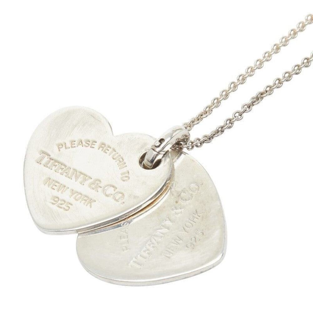 Tiffany & Co. Return To Tiffany Double Heart Tag Chain Pendant Necklace